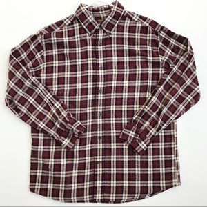 St. John’s Bay Flannel Red Plaid Shirt Size L